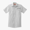 Short Sleeve Striped Industrial Work Shirt Thumbnail