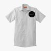 Short Sleeve Striped Industrial Work Shirt Thumbnail